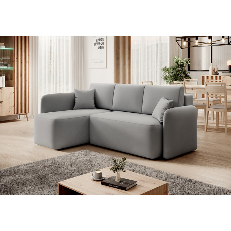 Marleah 3 Seater Sofa Bed, Light Grey, Left Hand Facing