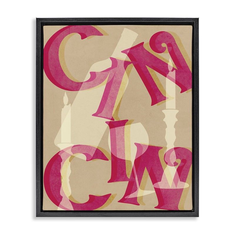 Cadre flottant Cheers Wine & Candles, design par Lil 'Rue, H 21 po x l 17 po, Cadre flottant noir de jais