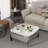 Luxury Coffee Table Center Table Marble Top Leather Cover