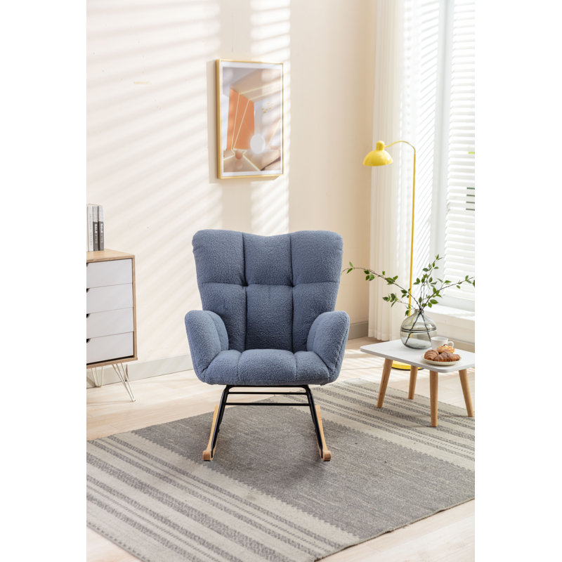 050-Chaise Teddy, Bleu pâle