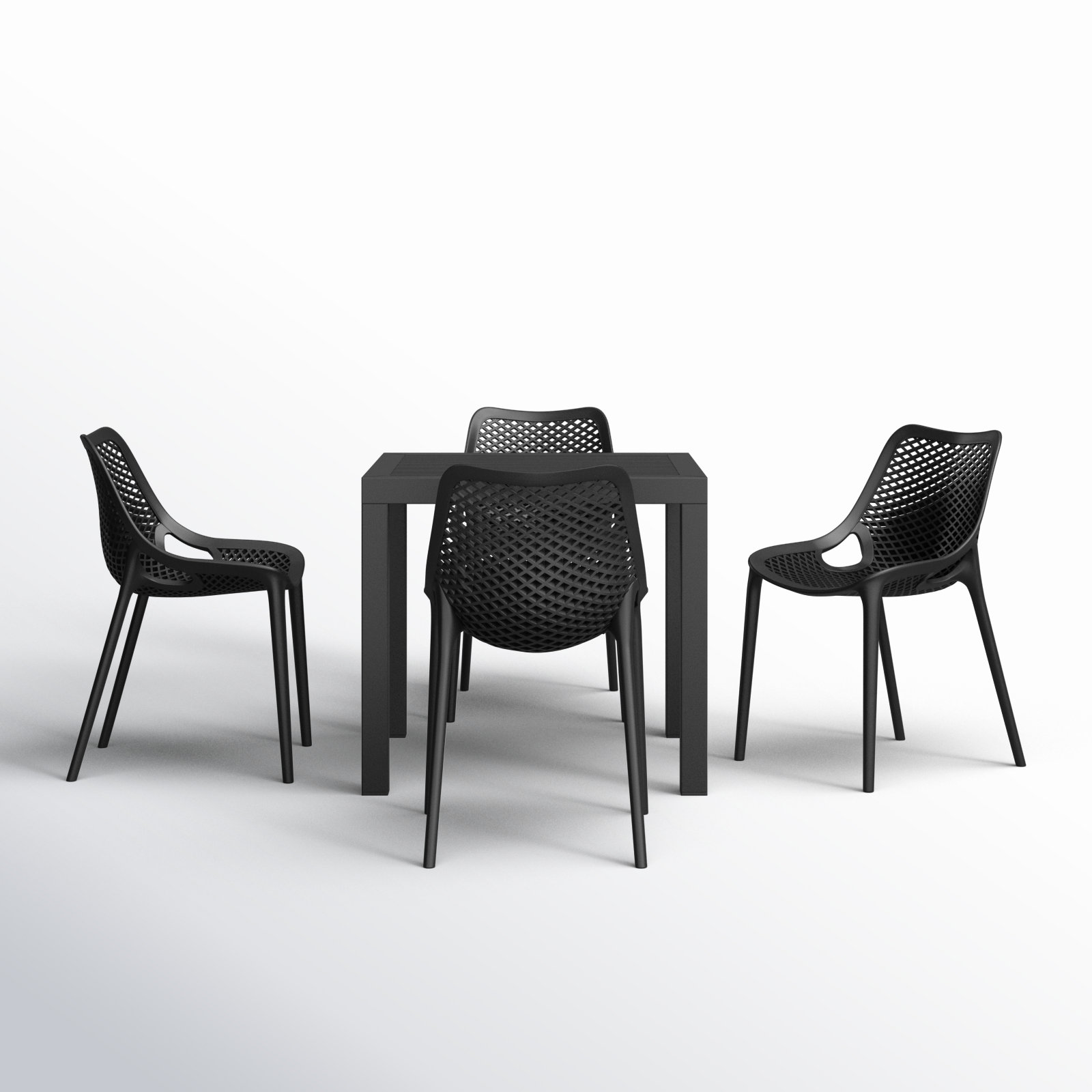Asherton 32" Patio Dining Set, Black