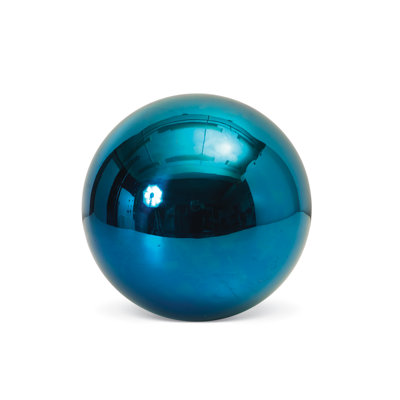 9.8-Inch Reflective Blue Gazing Ball – Vibrant Polished Garden Sphere for Outdoor Landscapes and Interior Decor