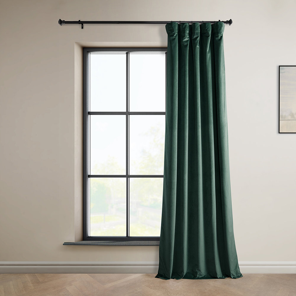 Matra Plush Velvet Curtains for Bedroom - Room Darkening Curtains for Living Room Window Single Panel, 50" W x 120" L