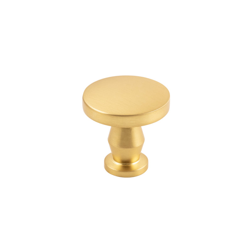 Poignée ronde Anders de 1,25 po de diamètre, Laiton doré brossé