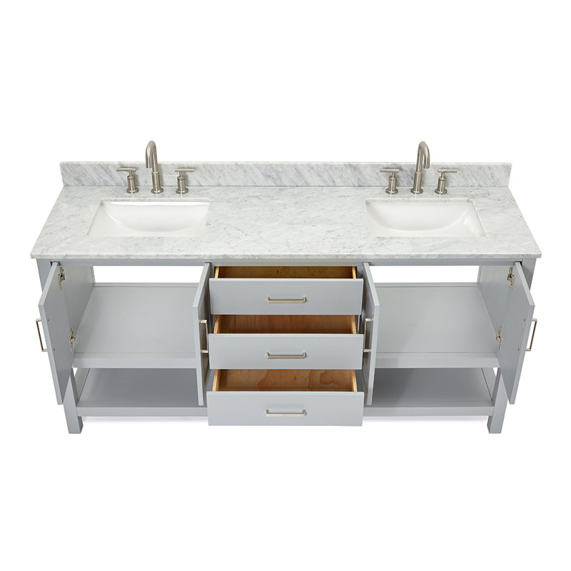 Magnolia Bath Vanity Rectangular Basin S073DCW2R, Gray, Rectangle ,  73"