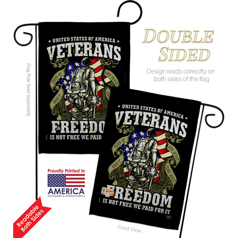 Military Theme Double-Sided Vertical Garden Flag 13" x 18.5"