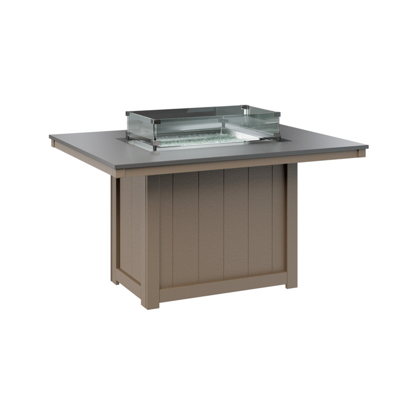 Foyer de table rectangulaire 54 po Berlin Gardens Donoma, Plateau martelé en acier inoxydable avec base en 