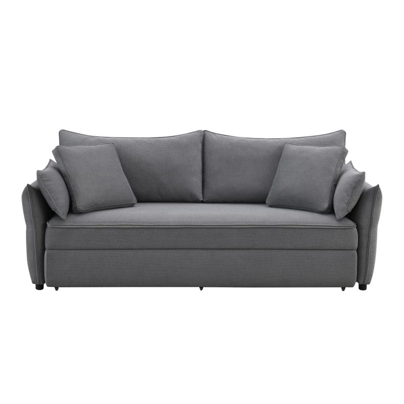 Lit gigogne en tissu avec rangement Irina, Gris