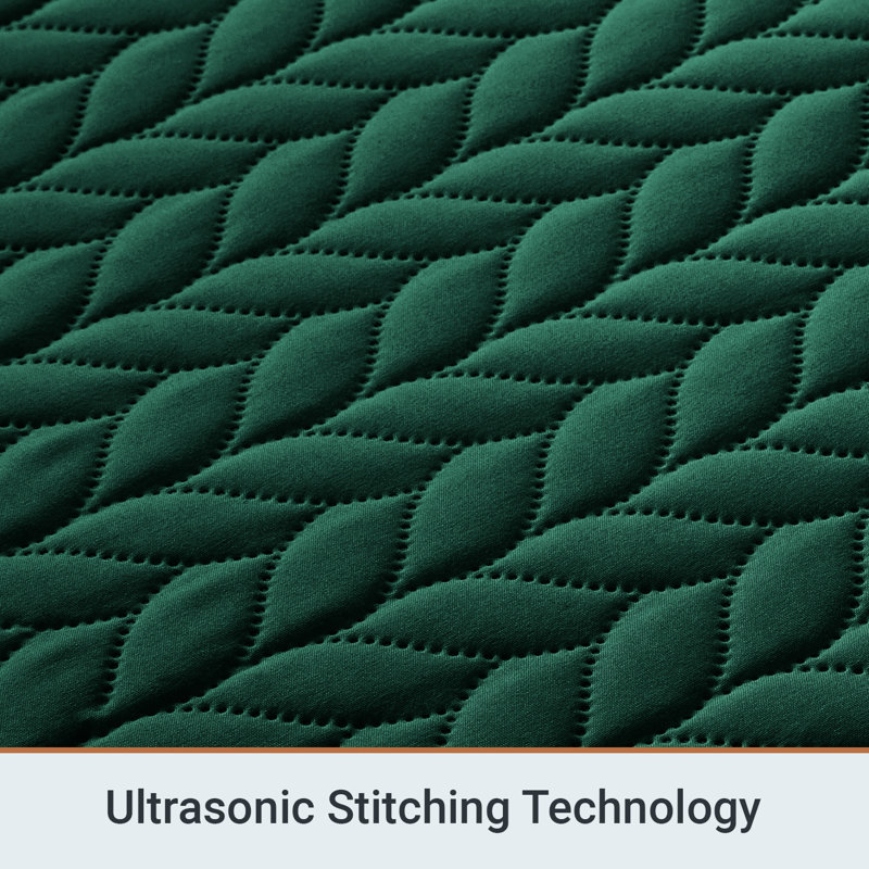 Embossed Quilted Bedspread Set – Soft Microfiber Coverlet With Pillow Shams, Hotel-Style Bedding For High Beds, Emerald