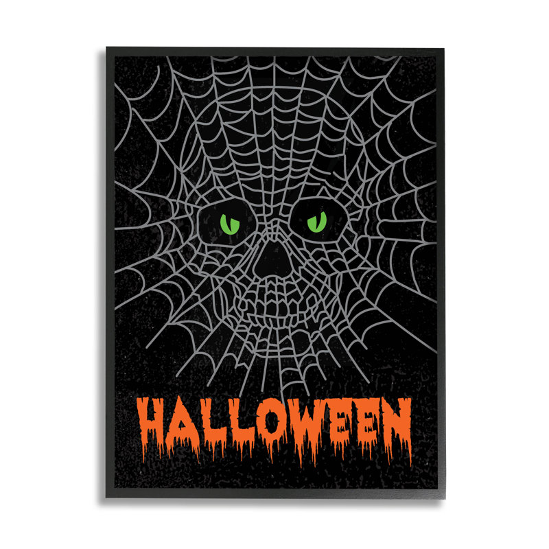 «Spooky Halloween Spider Web Skull» par Linda Birtel, impression sur toile, H 14 po x l 11 po x P 1,5 po
