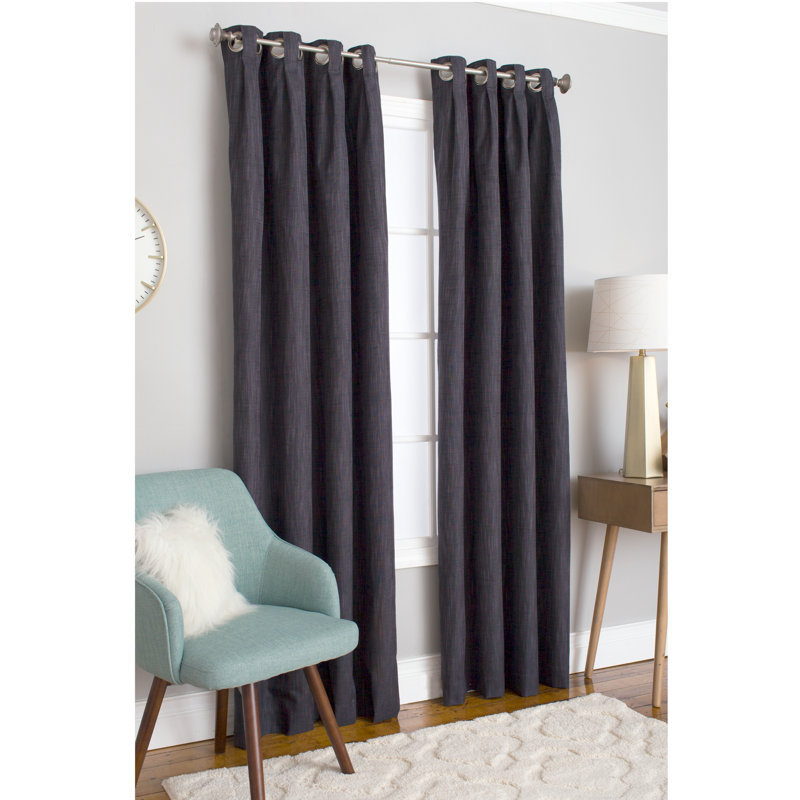 Mentzer 100% Polyester Room Darkening Solid Color Curtain Panel with Grommet Top , 50" W x 84" L, Ocean