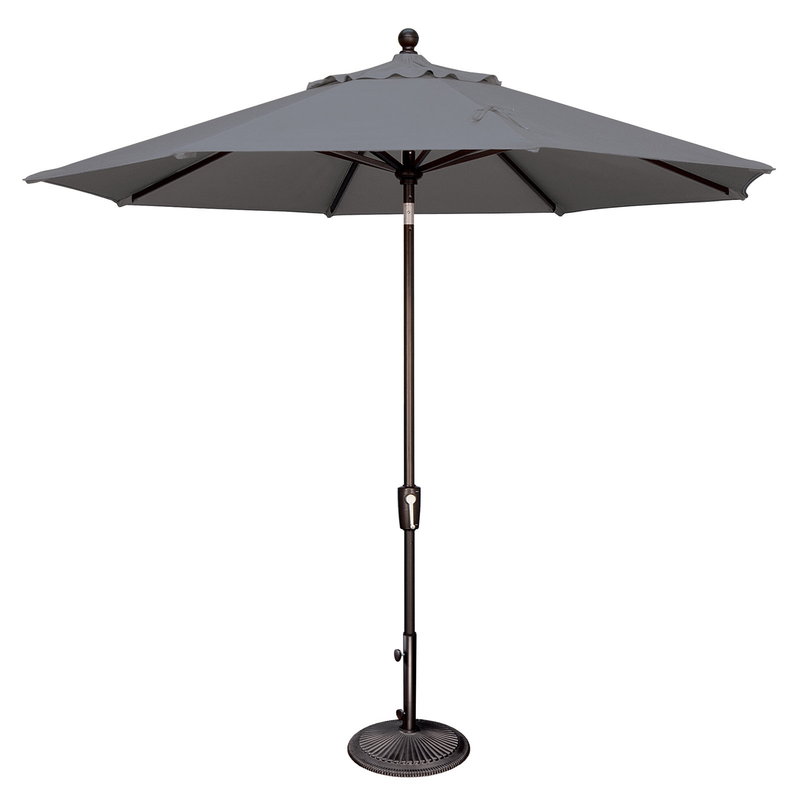 Canela 9' Market Umbrella, Canvas Charcoal Sunbrella® Canvas, Black