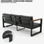 Ensemble de mobilier d'extérieur en aluminium 8 pièces, 2 chaises berçantes pivotantes, 3 places, banc 2 places, 2 repose-pieds, table basse et table d'appoint, ensemble de conversation modulaire pour patio avec coussins épais-27428206
