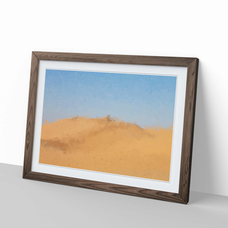 Sand Dunes in Southern California in Abstract - Picture Frame Graphic Art Print, 50cm H x 76cm W x 2cm D, Walnut