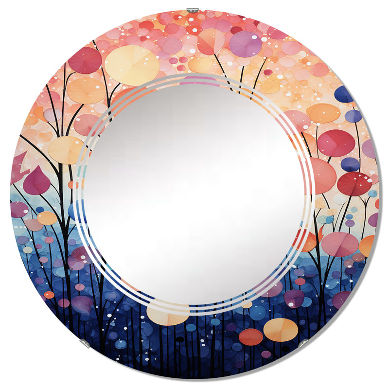 Isarlora - Miroir mural rond moderne, 32 po x 32 po