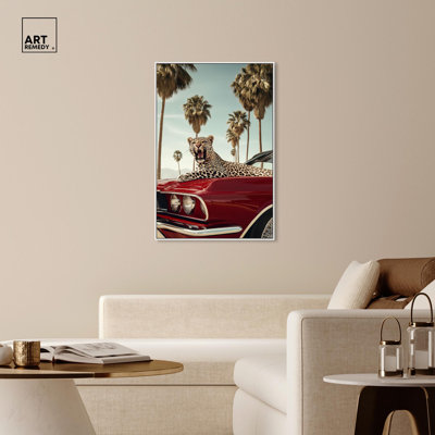 Art Remedy, toile d'art moderne tigre rouge, Mustang rouge