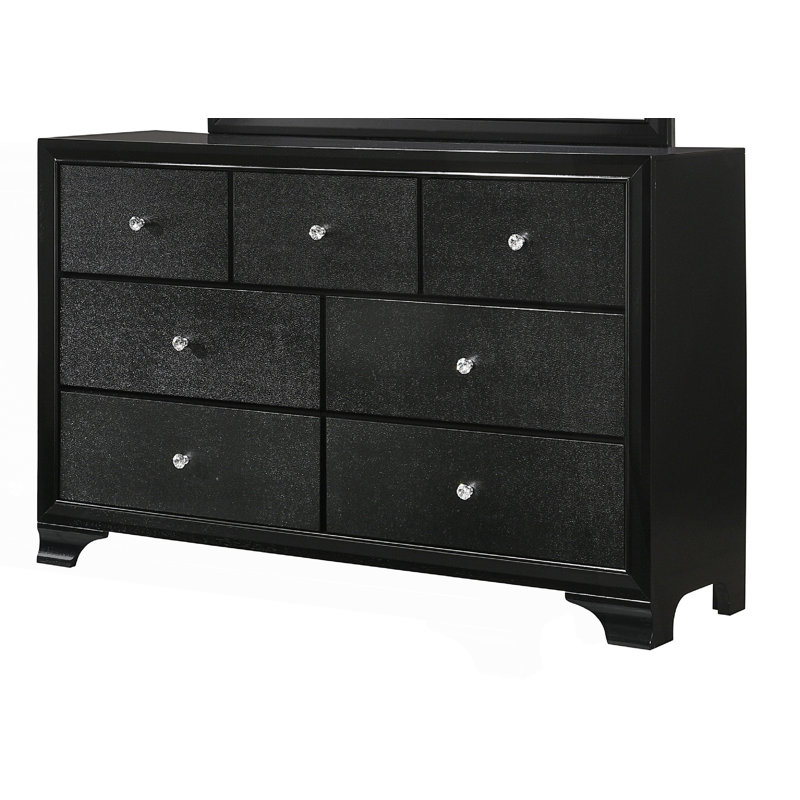Commode 7 tiroirs 1 pièce, Noir