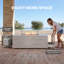 Table basse d'extérieur 2-en-1 pour foyer extérieur, surface en grain de bois à structure en aluminium, table de feu pour terrasse toutes saisons-1478494374