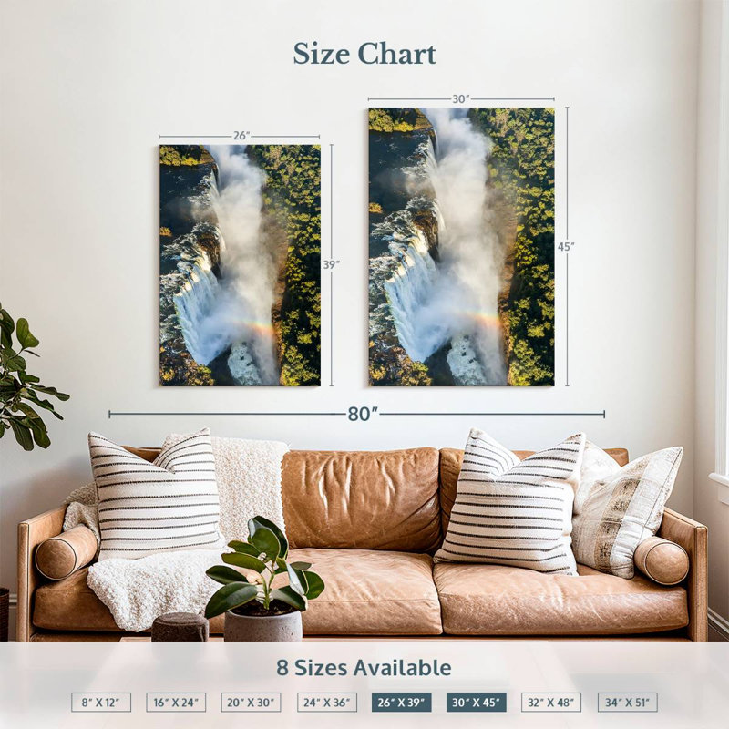Alvord Victoria Falls Aerial View, 39" H x 26" W