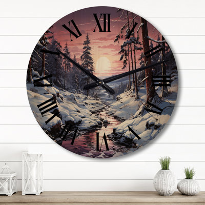 Horloge murale en bois massif Nerlan