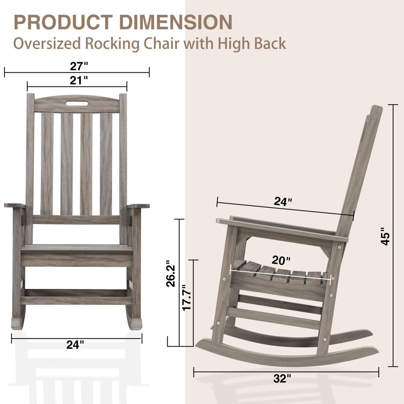 Chaise berçante d'extérieur, Gris clair
