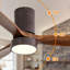 Ventilateur de plafond encastré de 52 pouces avec lumière DEL et pales en bois massif télécommandées