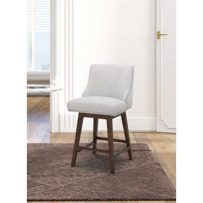 Orbay Swivel Upholstered Counter Stool with Metal Frame