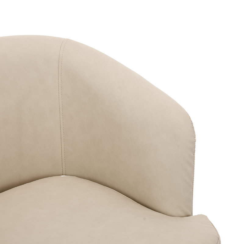 Faux Leather Swivel Dining Chair, Beige