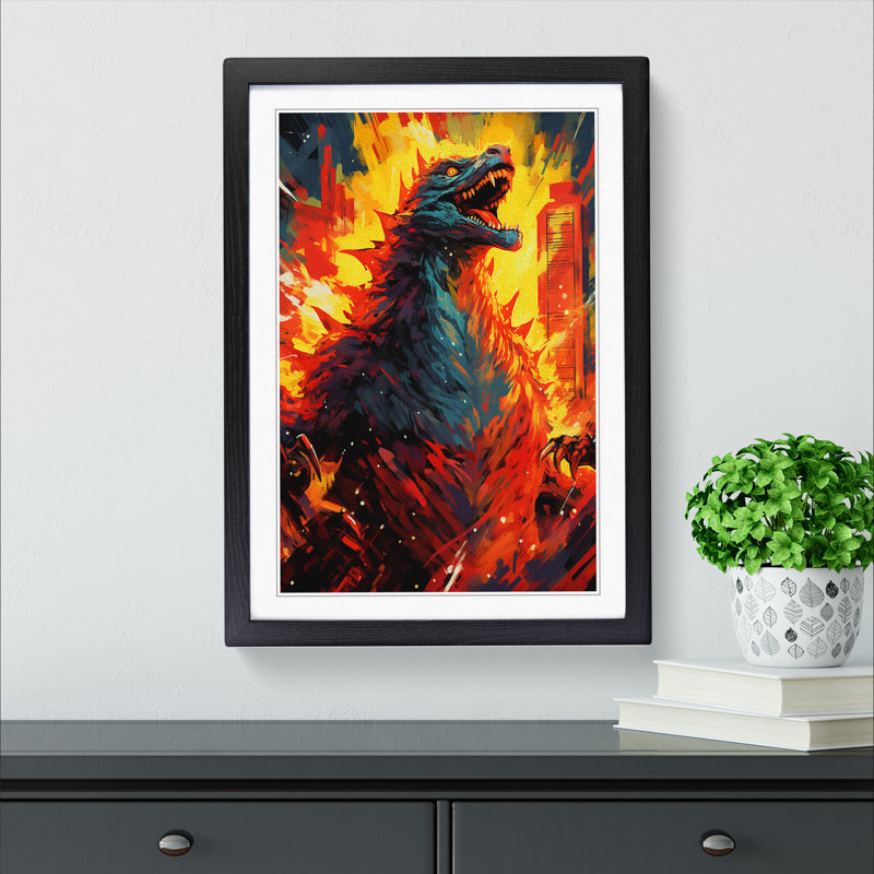 Godzilla Expressionism - Framed Print
