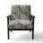 Cobalt Blue Scrollwork Swirls Victorian Pattern II - Upholstered Floral Accent Chair-1244380966