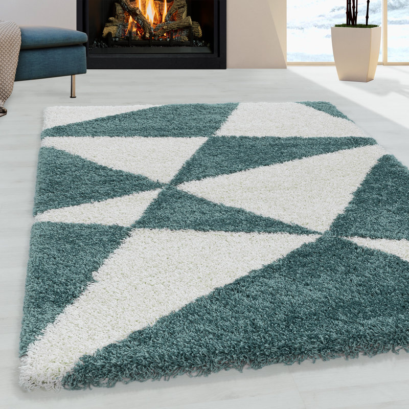 Tappahannock Shaggy Blue/Beige Rug, Rectangle 280 x 370cm