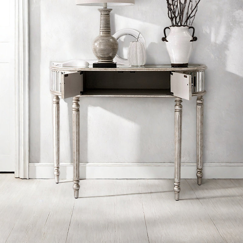 American-style curved console table