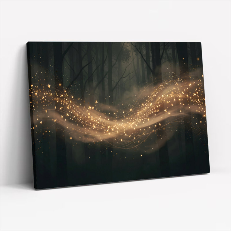 Ensemble de 1 tableau sur toile Forêt dorée, 12"H x 18"W, Toile tendue