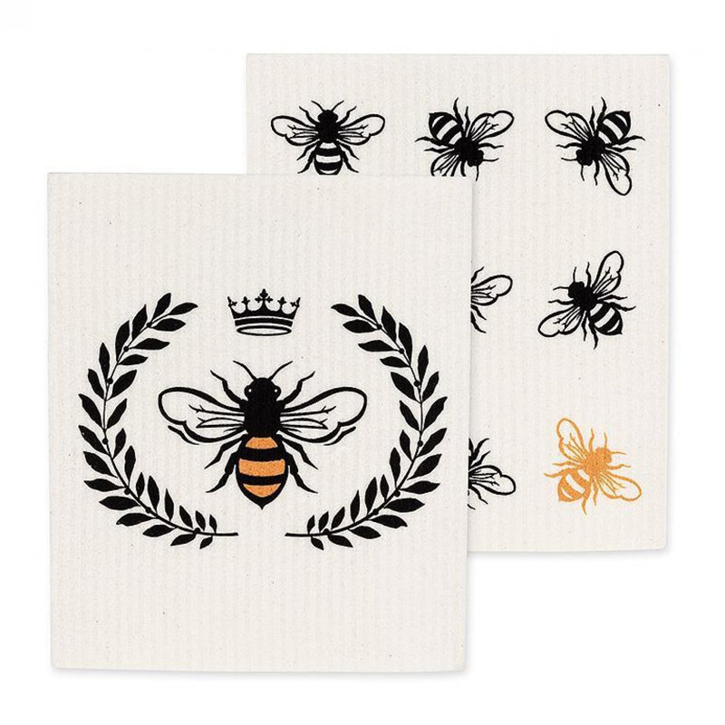 Set Of 2 Bee In Crest Dishcloth