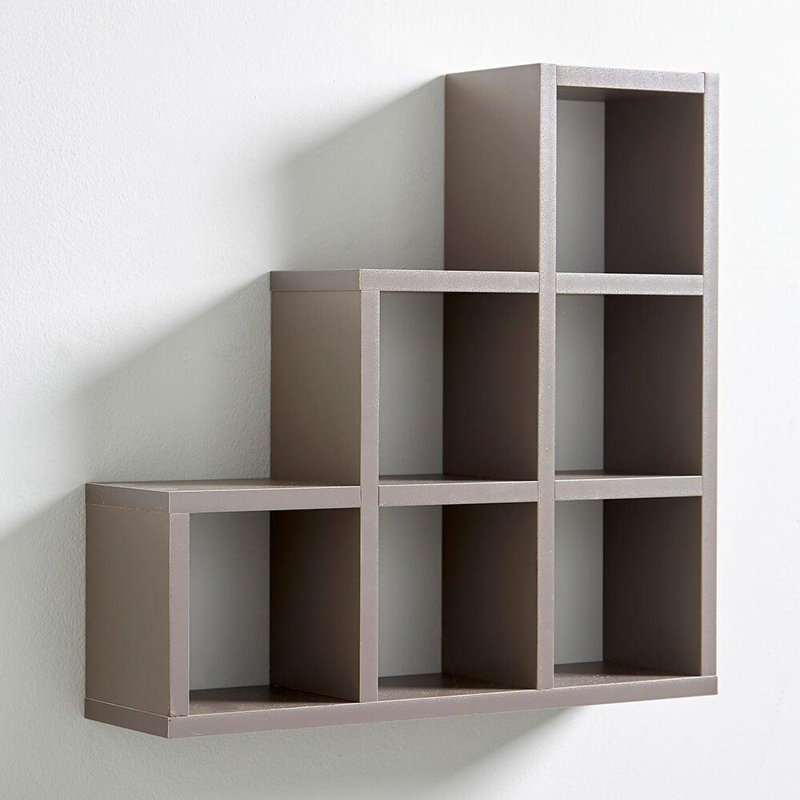 Nesib 6 Piece Irregular Floating Shelf, Grey