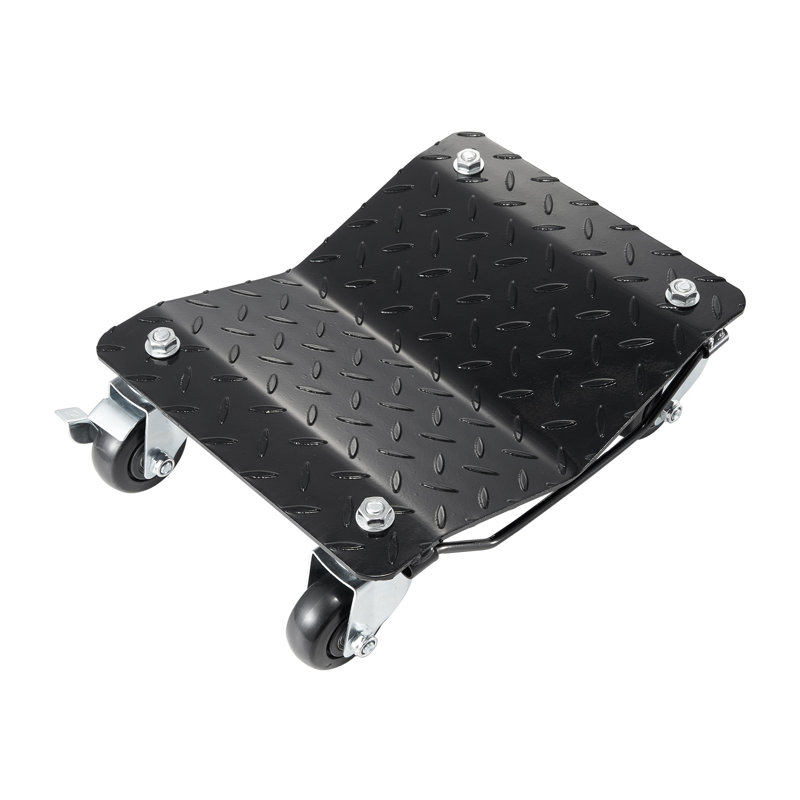 Ensemble de 2 roulettes robustes pour roulettes de 3 000 lb avec roulettes verrouillables et plateforme en diamant pour la réparation automobile