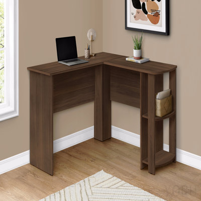 Computer Desk, Home Office, Corner, Storage Shelves, 48"L, L Shape, Work, Laptop, Brown Laminate, Contemporary, Modern