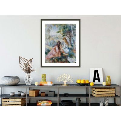 «In the Meadow» Pierre-Auguste Renoir - Impression giclée encadrée