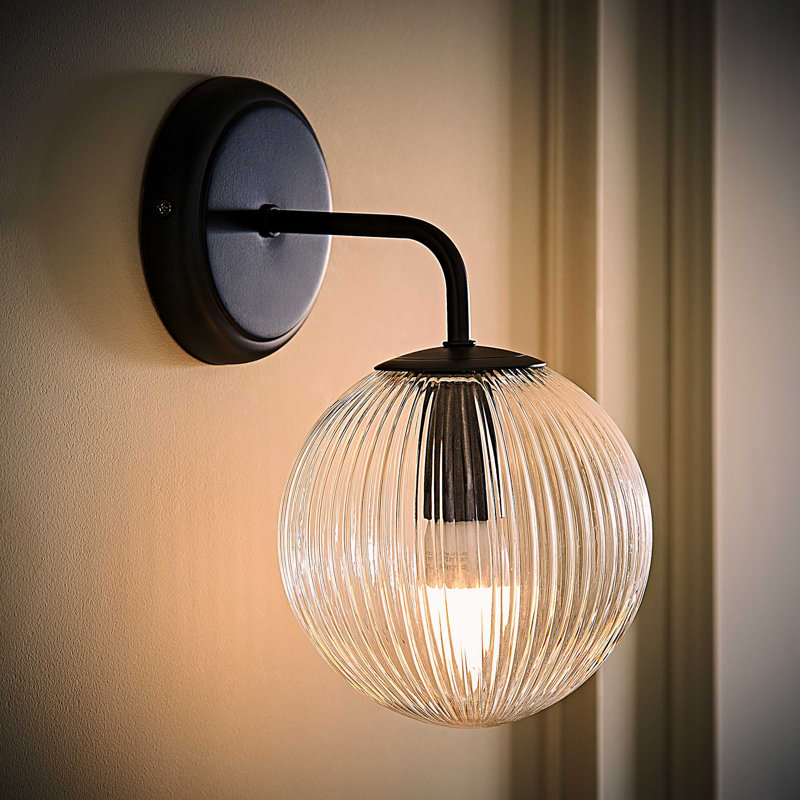 Springlake Armed Sconce, 1, Matte Black
