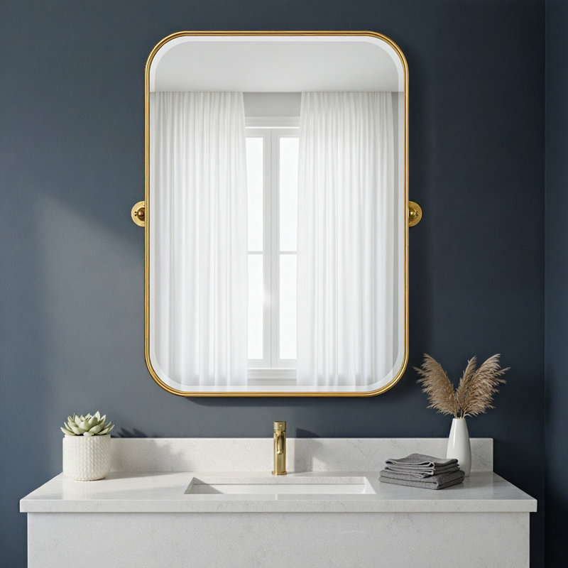 Orth Metal Rectangle Wall Mirror, Gold, 32" x 23"