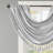 Faux Silk Waterfall Embellished Valance Silver 38X46"-87155980