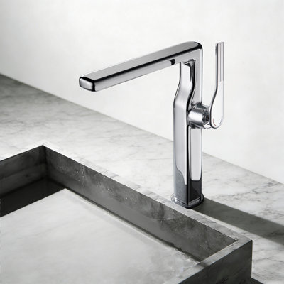 10”H Solid Brass Single-Hole Single-Handle Vessel Sink Bathroom Sink Faucet with Optional Drain Assembly