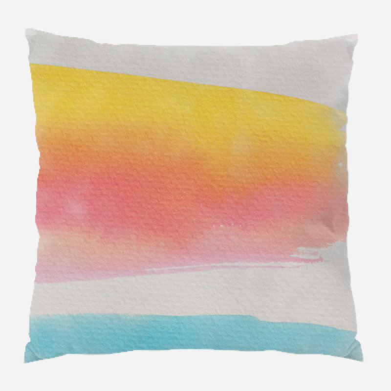  Coussin décoratif aquarelle, Microsuède, Intérieur