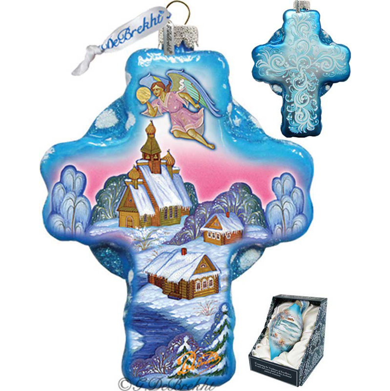 Holiday 4'' Handmade Glass Hanging Figurine Ornament
