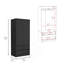 Armoire 2 tiroirs Austin, double porte, tringle - noir-1266633598