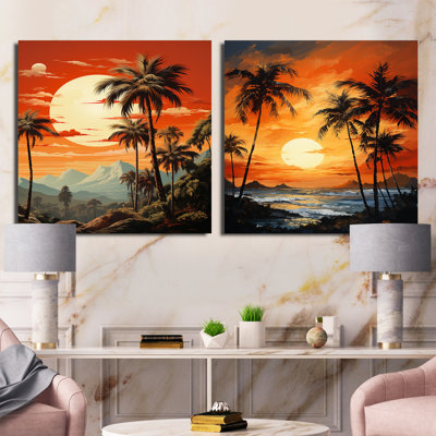 Gumbranch - Palms & Palm Trees Square Collage Set Of 2
