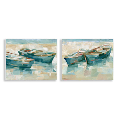  Rowboat Pairs Washed Ashore Wall Plaque Art Set by Ethan Harper