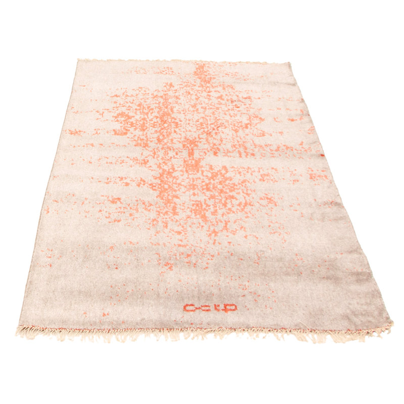 Tapis gris en soie noué à la main Massie