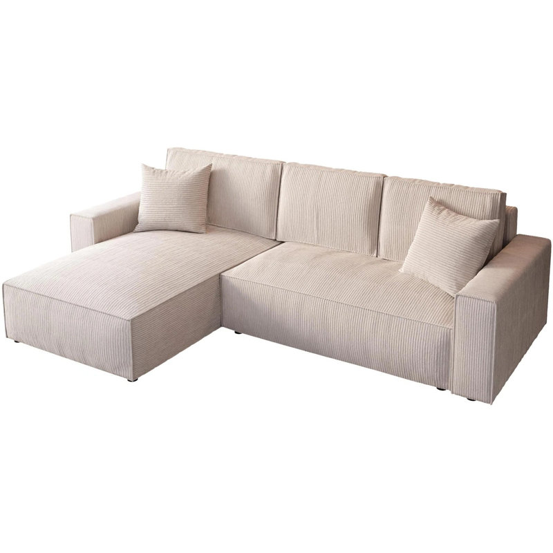 Damionna 4 Seater Sofa Bed, Light Beige, Left Hand Facing
