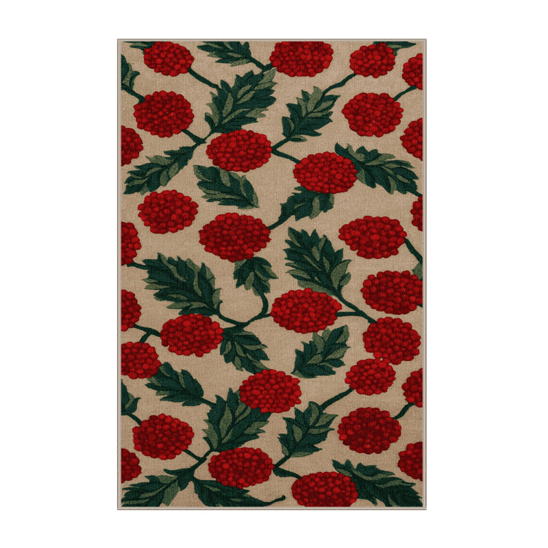 Tapis lavable avec baies de Goji, Rectangle 7 pi x 9 pi